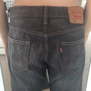 Great 514 Levi's Slim & Straight Black/ Gray Color